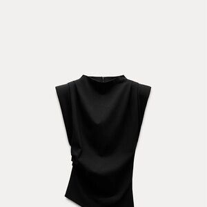 Zara - RUCHED SHOULDER PAD TOP